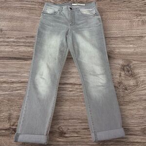 Dkny Gray Straight Leg Jeans with Modern Fading